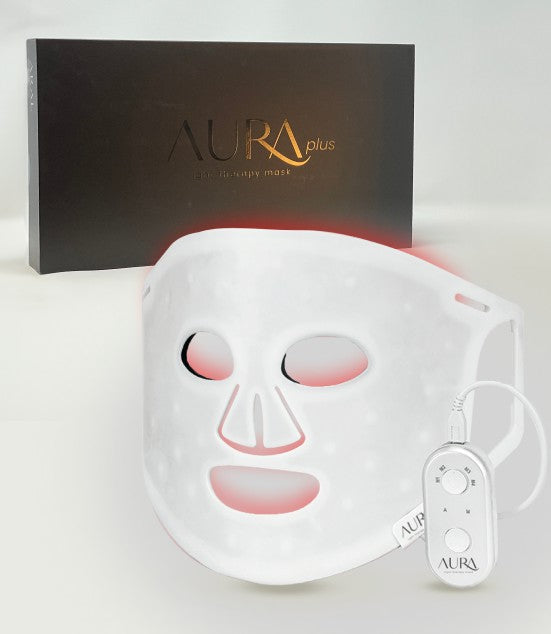 Aura Plus Anti-Aging LED Facial Therapy Mask – Skin Tightening & Acne Reducer