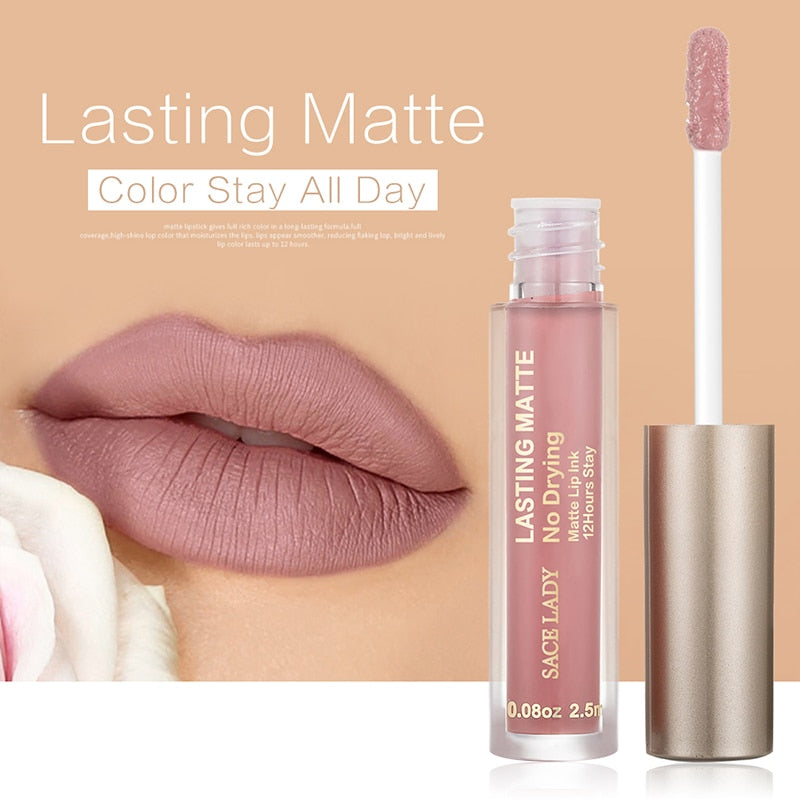 Long-Wear Matte Liquid Lipstick – Smudge-Proof, Hydrating Intense Lip Color