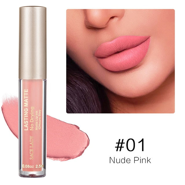 Long-Wear Matte Liquid Lipstick – Smudge-Proof, Hydrating Intense Lip Color
