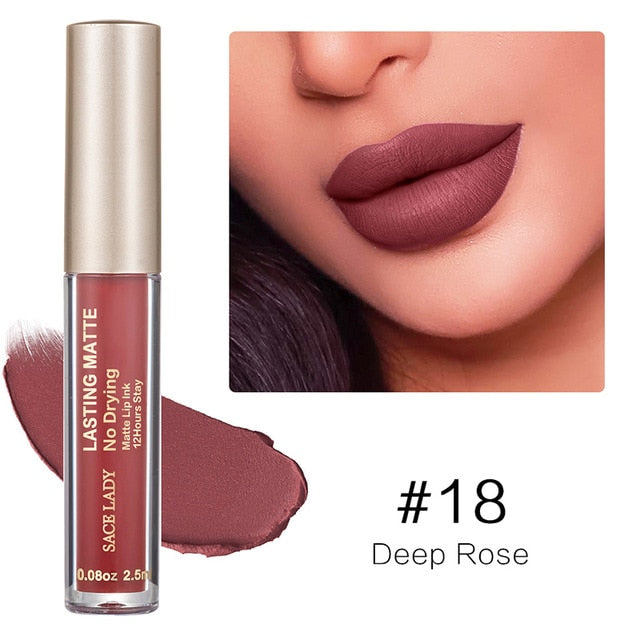 Long-Wear Matte Liquid Lipstick – Smudge-Proof, Hydrating Intense Lip Color