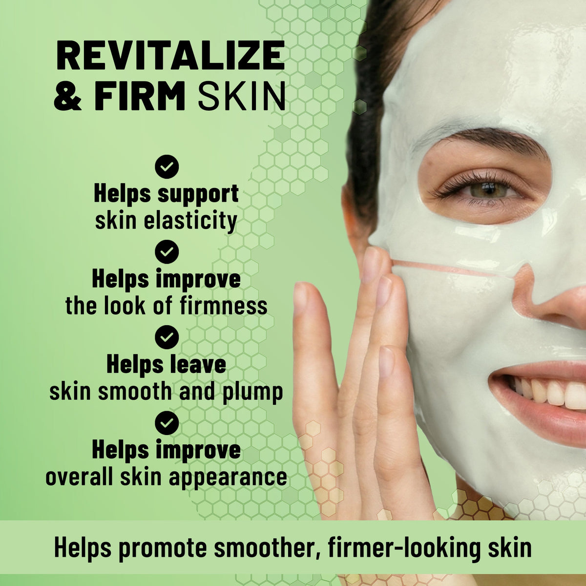 Bio-Collagen Hydrogel Face Mask, Hydrating & Repairing Mask with Snail Mucin & Hyaluronic Acid, 6 Masks