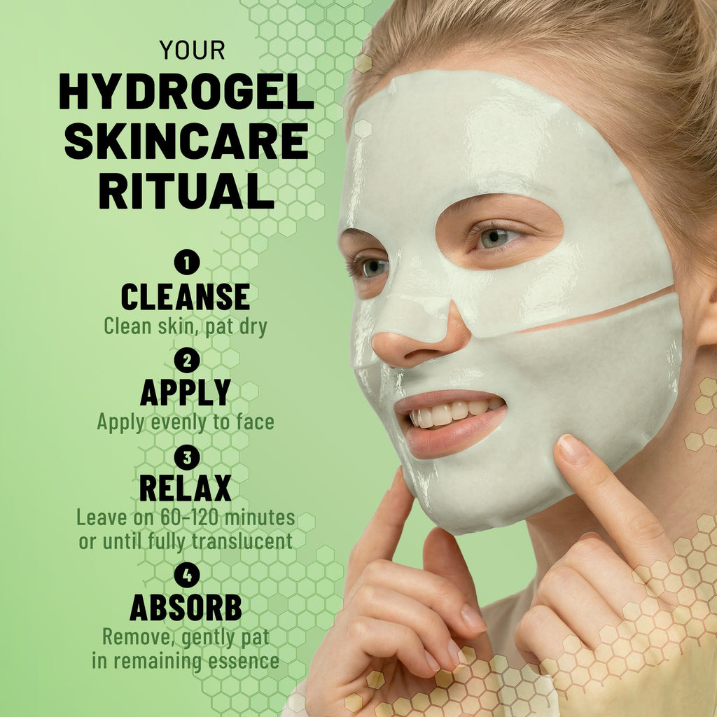 Bio-Collagen Hydrogel Face Mask, Hydrating & Repairing Mask with Snail Mucin & Hyaluronic Acid, 6 Masks