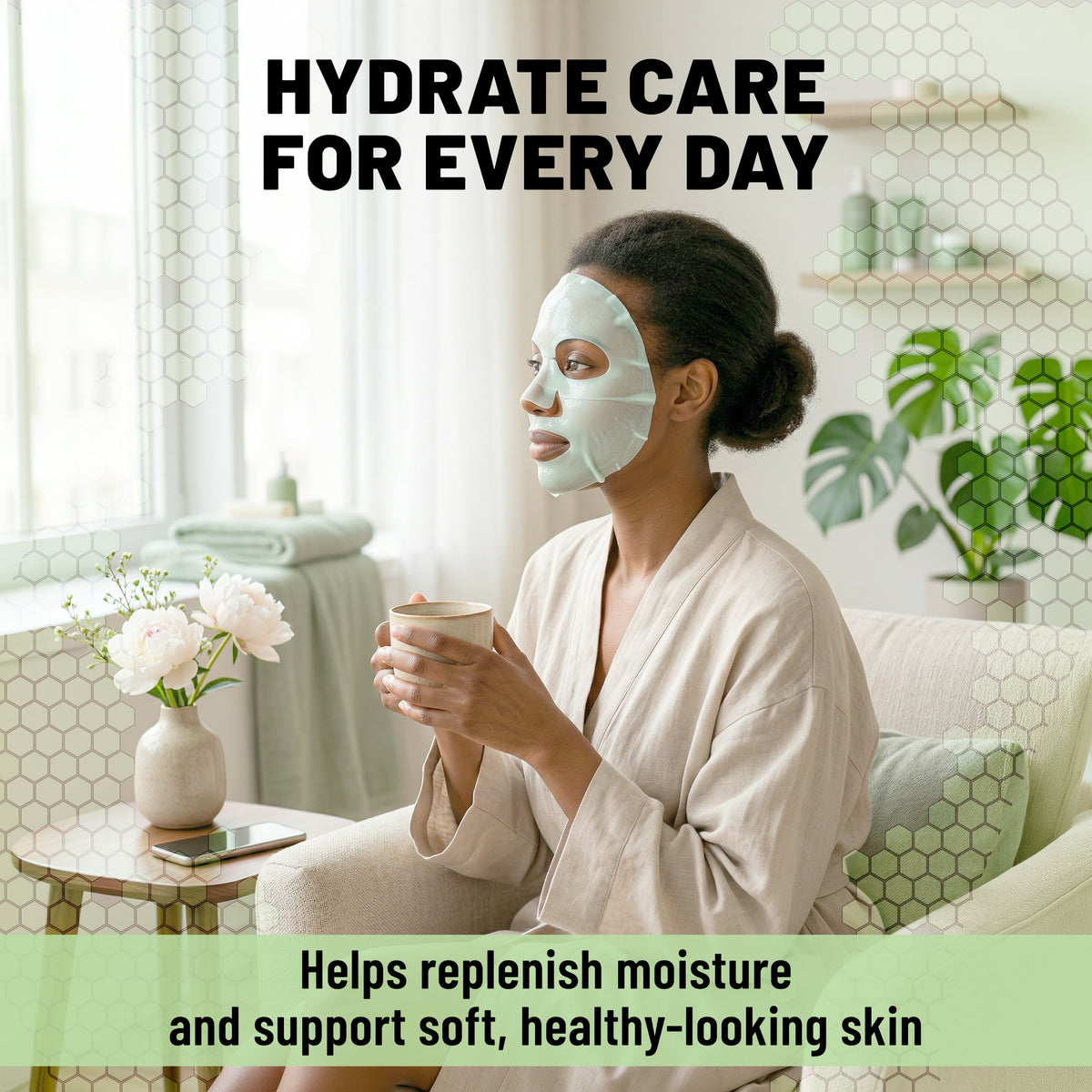 Bio-Collagen Hydrogel Face Mask, Hydrating & Repairing Mask with Snail Mucin & Hyaluronic Acid, 6 Masks