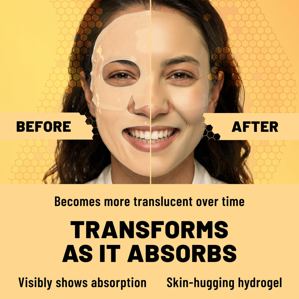 Bio-Collagen Hydrogel Face Mask, Brightening & Illuminating Mask with Turmeric & Vitamin C, 6 Masks