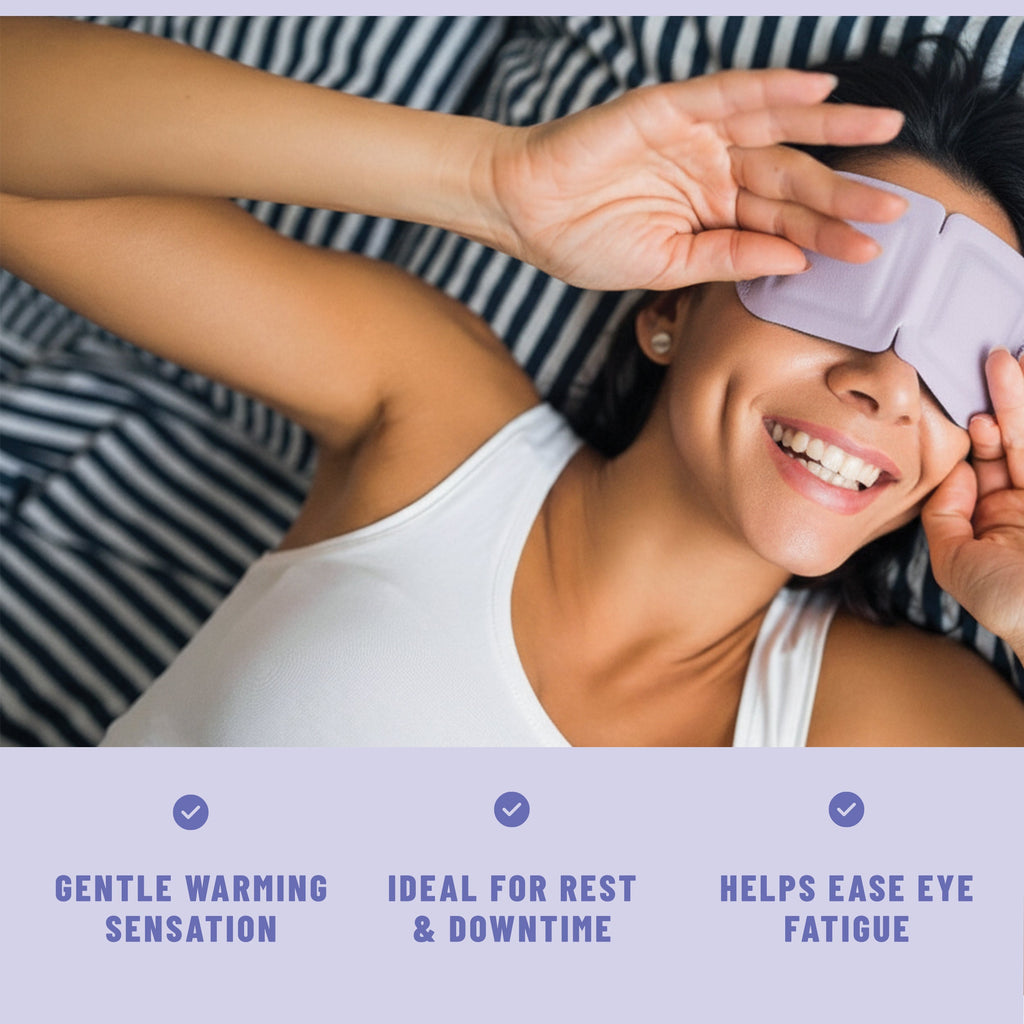 Steam Eye Mask, Self-Heating & Soothing Eye Mask for Relaxation & Eye Fatigue Relief with Lavender, Mint, Jasmine & Chamomile, 20 Masks